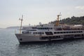 View of traditional public ferry boat leaving Ortakoy Royalty Free Stock Photo