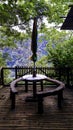 View of traditional table and chair constructed by Bamboo Royalty Free Stock Photo