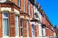 Traditional terraced houses at a street of Folkestone Royalty Free Stock Photo