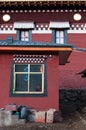 View of a traditional tibetan buddhist temple