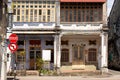 View of traditional two storey shop houses George Town Malaysia