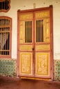 View of traditional two storey shop houses George Town Malaysia