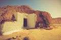 View of the traditional underground houses troglodytes. Tunisia.