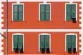 Traditional window of Italian house of Manarola, Cinque Terre National Park, Italy Royalty Free Stock Photo