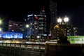 View of the traffic blurred motion along the iconic Princes Bridge St Kilda Road Royalty Free Stock Photo