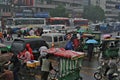 View on the traffic jam on crossroad, China Royalty Free Stock Photo