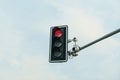 View of a traffic light and a traffic camera that captures the passage of a red traffic light. Royalty Free Stock Photo