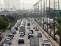 View of traffic on Marginal Tiete highway in Sao Paulo