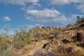 View of a Trail at Adero Canyon Trailhead in Scottsdale Arizona. Royalty Free Stock Photo