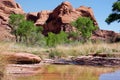 Arches National Park, trail in a wash Royalty Free Stock Photo