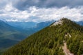View of trail leading up to the summit of Sulphur Mountain, Banff National Park, Alberta, Canada.