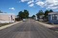 View of a trailer park at the outskirts of the city of Colorado Springs, in the State of Colorado