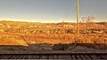 The View From a Train as it Departs Gallup in New Mexico