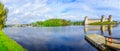 View of a train bridge and Olavinlinna castle in Savonlinna Royalty Free Stock Photo