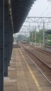 View of the train leaving the railway station