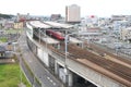 A view of a train station in the morning in Japan. Royalty Free Stock Photo