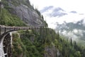 View from the train traveling the White Pass Heading to the Yukon Royalty Free Stock Photo