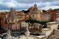 View of Trajan\'s Column, the church and part of Vittoriano monument in Rome, Italy Royalty Free Stock Photo