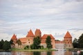 View on Trakai castle across lake Royalty Free Stock Photo