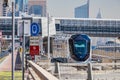 View of Tram Dubai on its Track in Dubai Marina