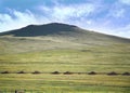 A view from the Trans-Siberian train at Ulaanbaatar , Mongolia Royalty Free Stock Photo