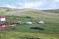 A view from the Trans-Siberian train at Ulaanbaatar , Mongolia Royalty Free Stock Photo