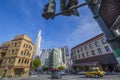 Transamerica Pyramid building on Columbus Avenue, Downtown, San Francisco