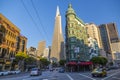 Transamerica Pyramid building and Columbus Tower, North Beach, San Francisco