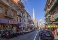 Transamerica Pyramid from Chinatown, San Francisco, California Royalty Free Stock Photo