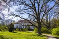 View of Traskanda Manor Aurora Park in spring Royalty Free Stock Photo