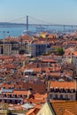 View on travel Lisbon from castle sao jorge