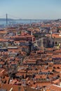 View on travel Lisbon from castle sao jorge