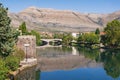 View of Trebisnjica river near Old Town of Trebinje city . Bosnia and Herzegovina, summer