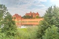 View between trees on Malbork Medieval Teutonic Order Castle