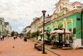 View of the Trekhsvyatskaya Street in the city of Tver Royalty Free Stock Photo