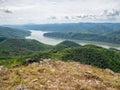 View from trescovat peak over danube and romanian and serbian banks