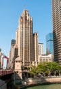 View of Tribune Tower located at North Michigan Avenue in Chicago downtown, USA