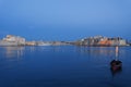 View of the Tricity bay in Malta in the evening