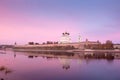 View of the Trinity Cathedral in the Pskov Kremlin at sunset. Russia Royalty Free Stock Photo