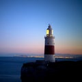View of Trinity House Lighthouse Gibraltar 4M54+V3 Gibraltar at sunset Royalty Free Stock Photo