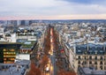 View from the Triumphe arc in Paris.