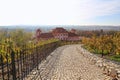 View of the Troja Palace from the vineyards in Prague, Czech Republic Royalty Free Stock Photo