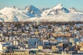 View of Tromso Norway photographed from up the Fjellheisen cable car station Royalty Free Stock Photo