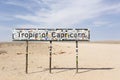 view of tropic of capricorn sign in Namibia