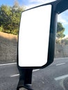 View of the truck mirror with mockup Royalty Free Stock Photo