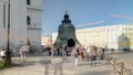View of the Tsar-bell King Bell in Moscow Kremlin, a popular touristic landmark timelapse . Russia