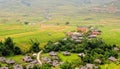 View of the Tu Le village with rice fields in Yen Bai, Vietnam