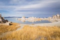 Tufas on Mono Lake with the Sierras Royalty Free Stock Photo