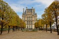 View from Tuileries park on the building of Ecole de Louvre, PAris