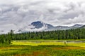 View of the tundra and mountain of the subpolar urals